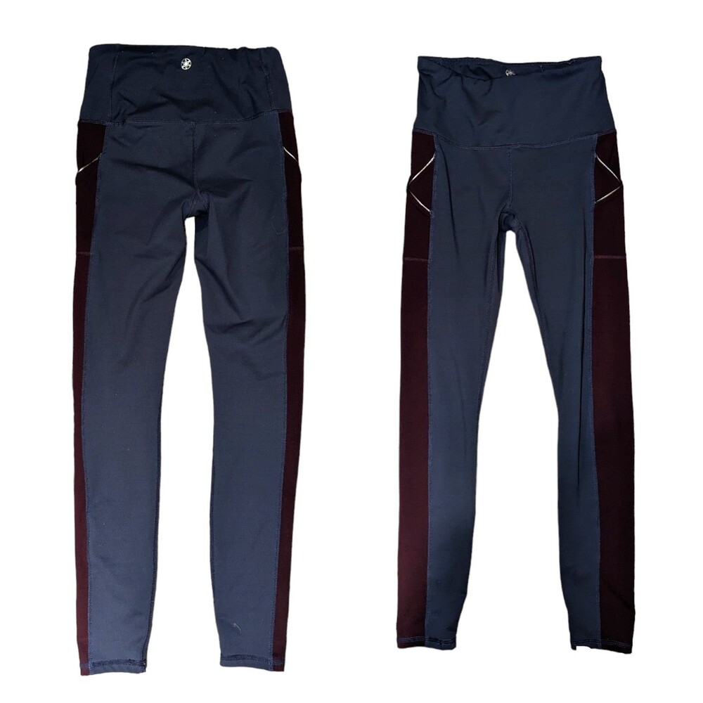 Gaiam Color block Grey Purple stretch athletic wear pants